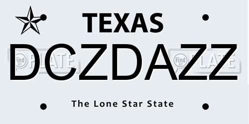 DCZDAZZ Texas License Plate