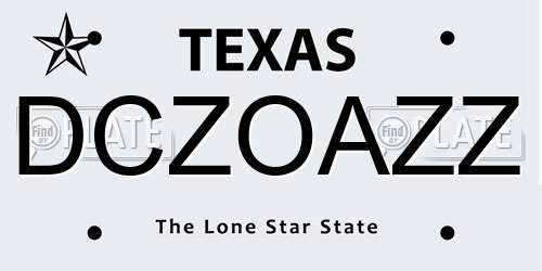 DCZOAZZ Texas License Plate