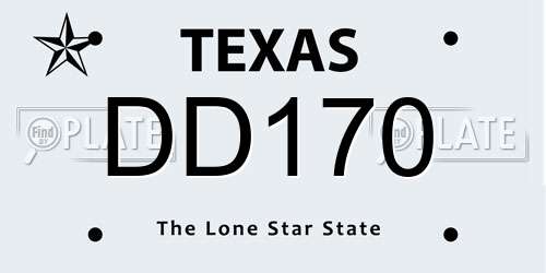 DD170 Texas License Plate