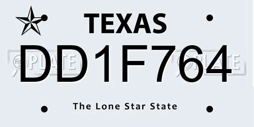 DD1F764 Texas License Plate