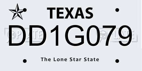 DD1G079 Texas License Plate