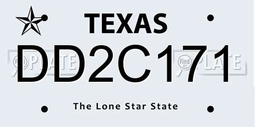 DD2C171 Texas License Plate