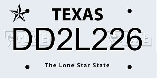DD2L226 Texas License Plate