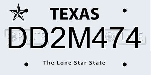 DD2M474 Texas License Plate