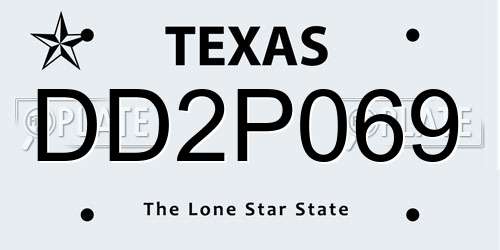 DD2P069 Texas License Plate