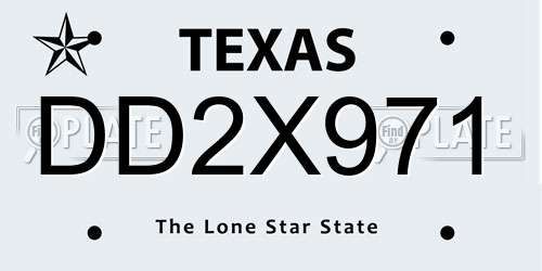 DD2X971 Texas License Plate