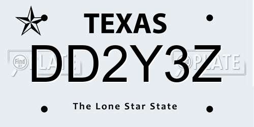 DD2Y3Z Texas License Plate