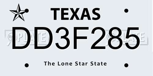 DD3F285 Texas License Plate
