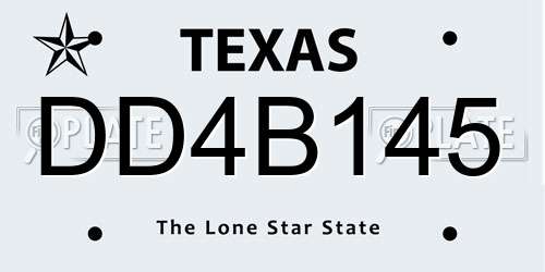 DD4B145 Texas License Plate