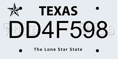 DD4F598 Texas License Plate