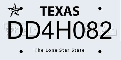 DD4H082 Texas License Plate