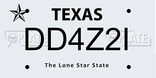 DD4Z2I Texas License Plate