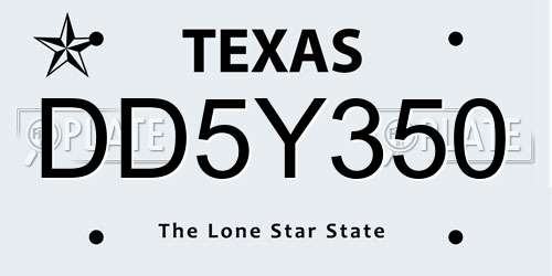 DD5Y350 Texas License Plate