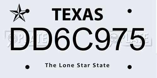 DD6C975 Texas License Plate