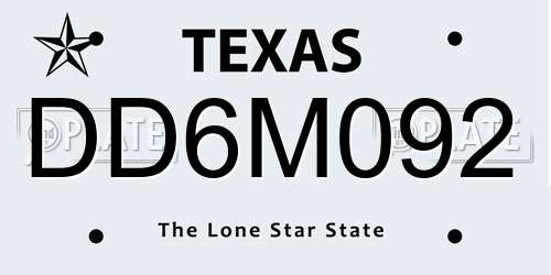 DD6M092 Texas License Plate