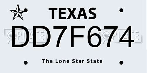 DD7F674 Texas License Plate
