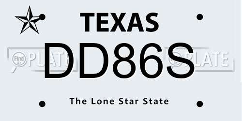 DD86S Texas License Plate