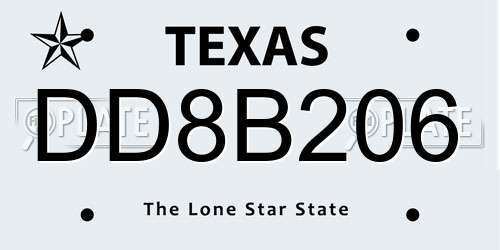 DD8B206 Texas License Plate