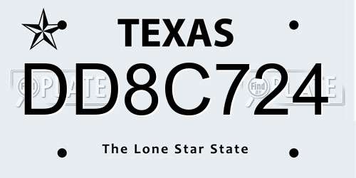 DD8C724 Texas License Plate