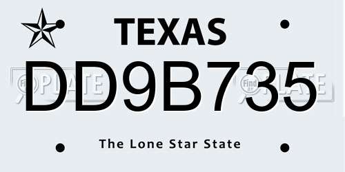 DD9B735 Texas License Plate
