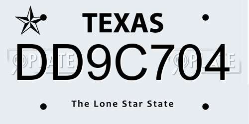 DD9C704 Texas License Plate