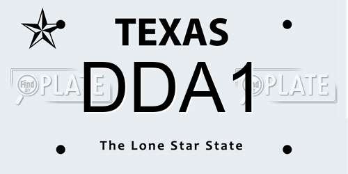 DDA1 Texas License Plate