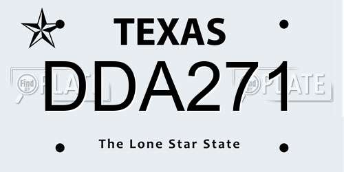DDA271 Texas License Plate