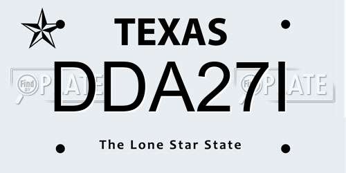 DDA27I Texas License Plate
