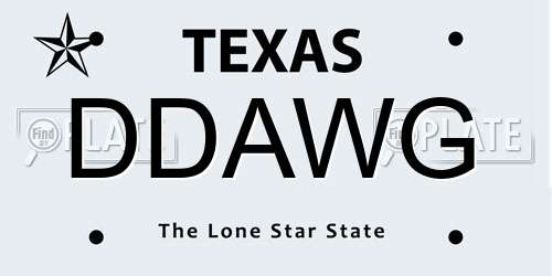 DDAWG Texas License Plate
