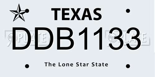 DDB1133 Texas License Plate