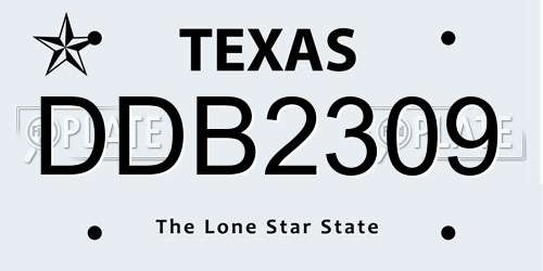 DDB2309 Texas License Plate