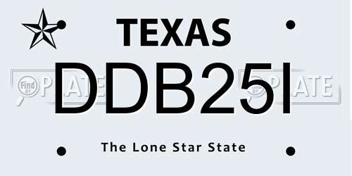 DDB25I Texas License Plate