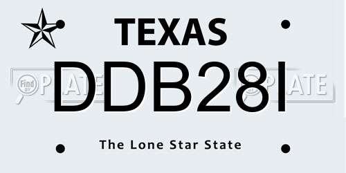 DDB28I Texas License Plate
