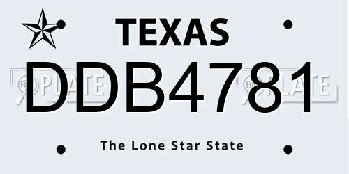 DDB4781 Texas License Plate