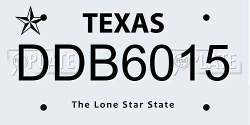 DDB6015 Texas License Plate