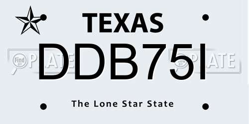 DDB75I Texas License Plate