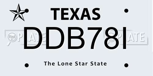 DDB78I Texas License Plate