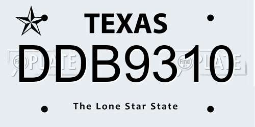 DDB9310 Texas License Plate