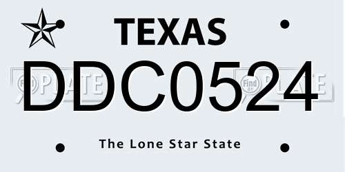 DDC0524 Texas License Plate