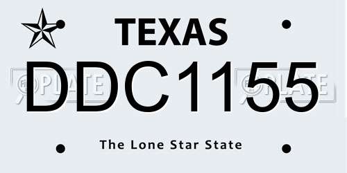 DDC1155 Texas License Plate