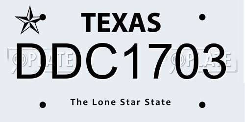 DDC1703 Texas License Plate