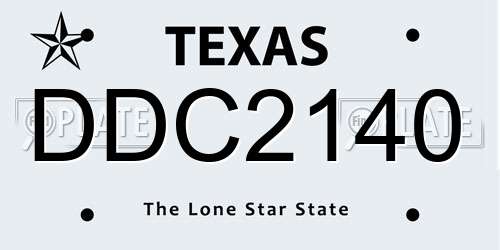DDC2140 Texas License Plate
