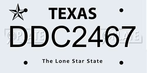 DDC2467 Texas License Plate
