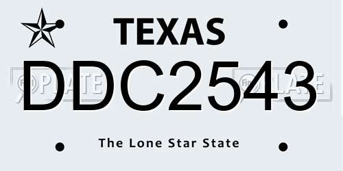DDC2543 Texas License Plate