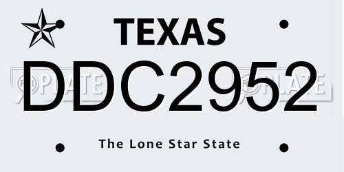 DDC2952 Texas License Plate