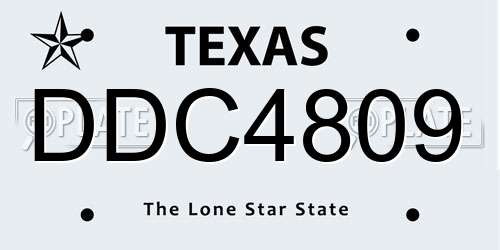 DDC4809 Texas License Plate