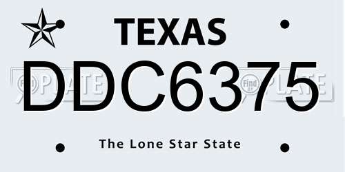 DDC6375 Texas License Plate