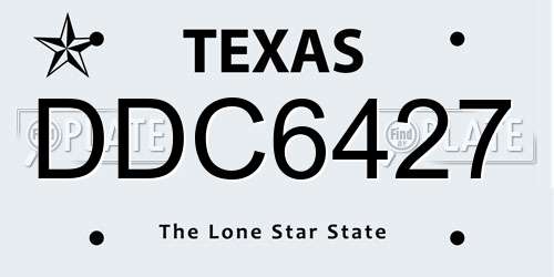 DDC6427 Texas License Plate