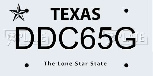 DDC65G Texas License Plate