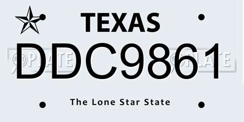 DDC9861 Texas License Plate